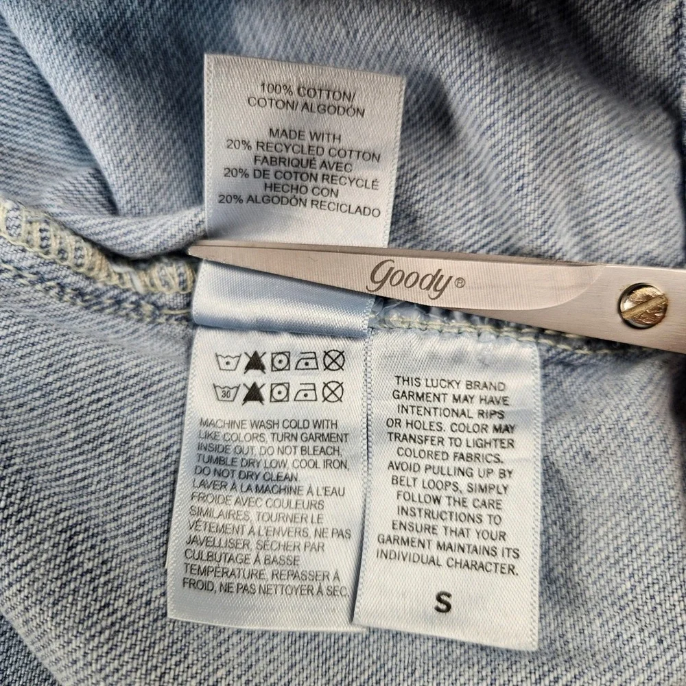 Lucky Brand Womens Wide Leg Utility Drawstring Jeans Light Wash Raw Hem Small
